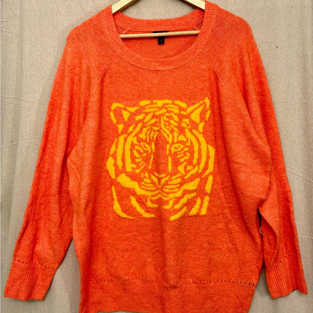 Torrid Vibrant Orange Tiger Graphic Sweater